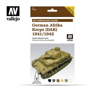 AFV Camouflage Colors - Vallejo 6x8ml Air Colour Set - German Afrika Korps (DAK