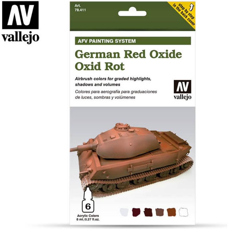 AFV Painting System - Vallejo 6x8ml Air Colour Set - Comprar German Red Oxide 78