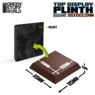 Green Stuff World: Square Wood Display Base 10 x10 cm - Hazelnut Brown