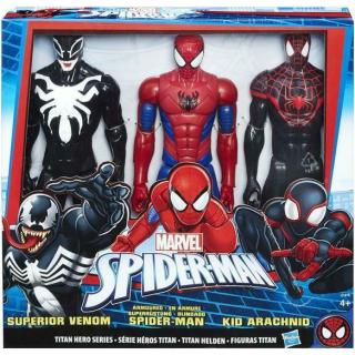 Superior Venom, Armoured Spiderman & Kid Arachnid - Hasbro Marvel Titan Hero Series Collection