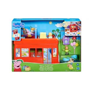 Hasbro Peppa Pig Peppa's 2-In-1 Party Bus Playset με Φιγούρες και Αξεσουάρ Παιχνιδιών