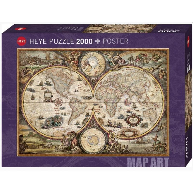Heye Puzzle 2000 pc - 29666 Map Art - Vintage World