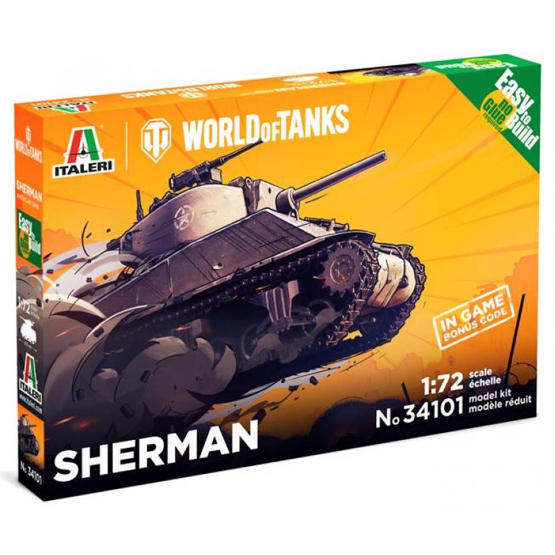 Italeri: 1:72 World of Tanks - Sherman (Easy to Build)