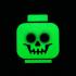 LEGO Minifigures Luggage tag Skeleton head Glow in the Dark 10 cm