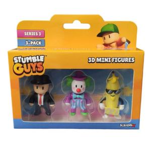 Stumble Guys Series 3 3D Mini Figures 3 Pack - Mr. Business, Clown Bozo & Unpeeled