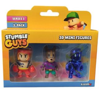 Stumble Guys Series 3 3D Mini Figures 3 Pack - Hot Gloves McLove, Woofer & Orbit