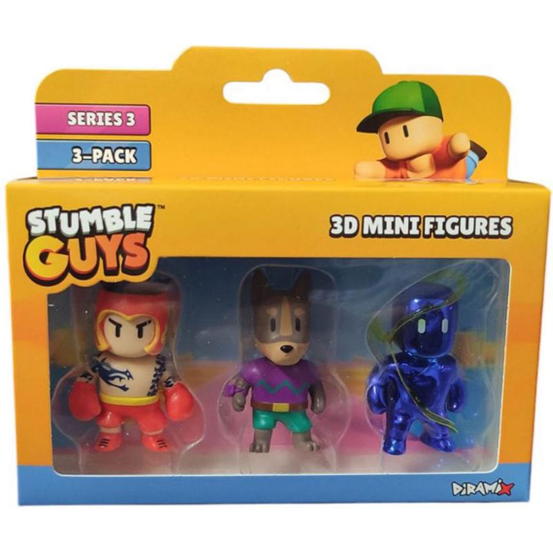 Stumble Guys Series 3 3D Mini Figures 3 Pack - Hot Gloves McLove, Woofer & Orbit