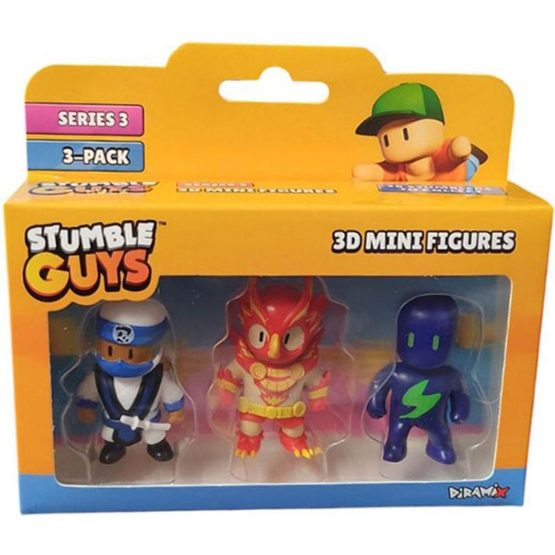 Stumble Guys Series 3 3D Mini Figures 3 Pack - Shiro, Phoenix & Bolt