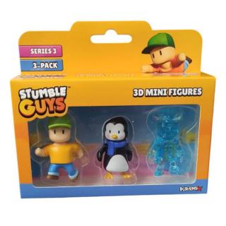 Stumble Guys Series 3 3D Mini Figures 3 Pack - Mr. Stumble, Willy Penguin & Capt. Diamonheart