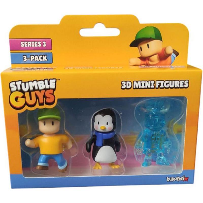 Stumble Guys Series 3 3D Mini Figures 3 Pack - Mr. Stumble, Willy Penguin & Capt. Diamonheart