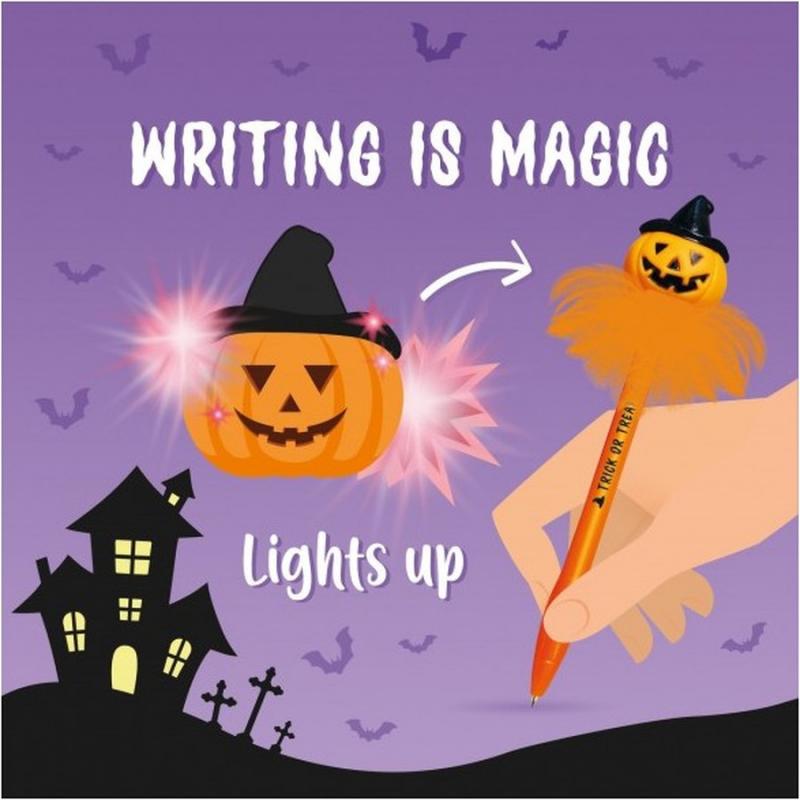 Legami Halloween Ballpoint Gel Pen Pumpkin with Light