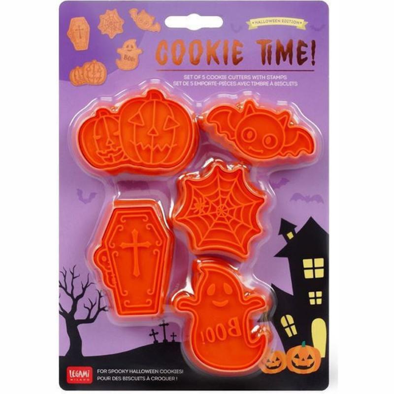 Legami Halloween Cookie Time! Cookie Cutters with Stamps (set of 5)