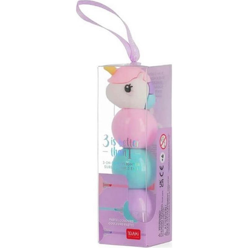 Legami 3-in-1 Highlighter - 3 is Better than 1 - Unicorn