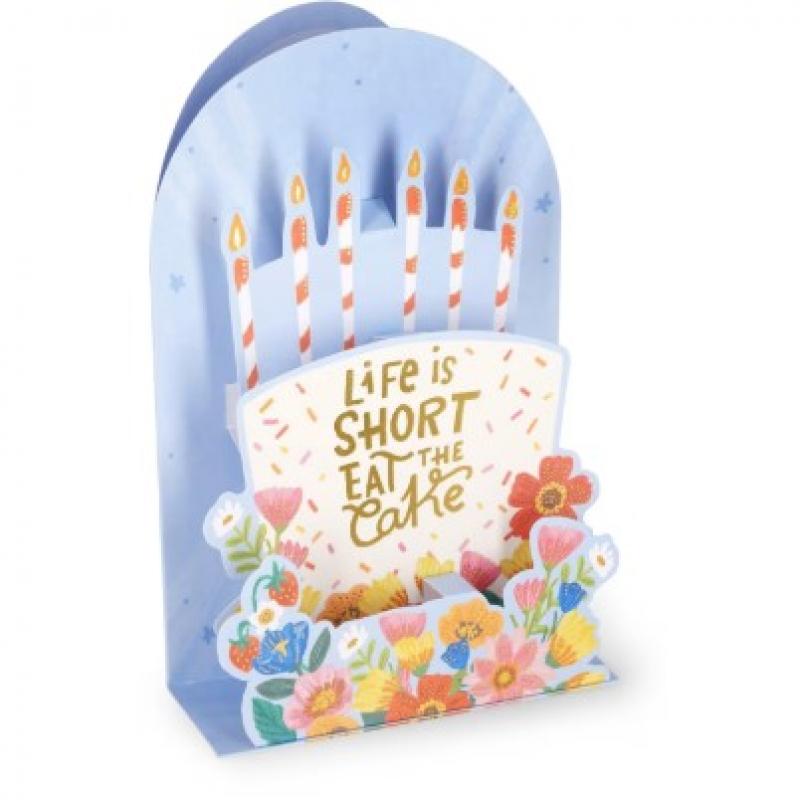 Legami Pop-Up Greeting Card - Happy Birthday - Life is Short, Eat the Cake