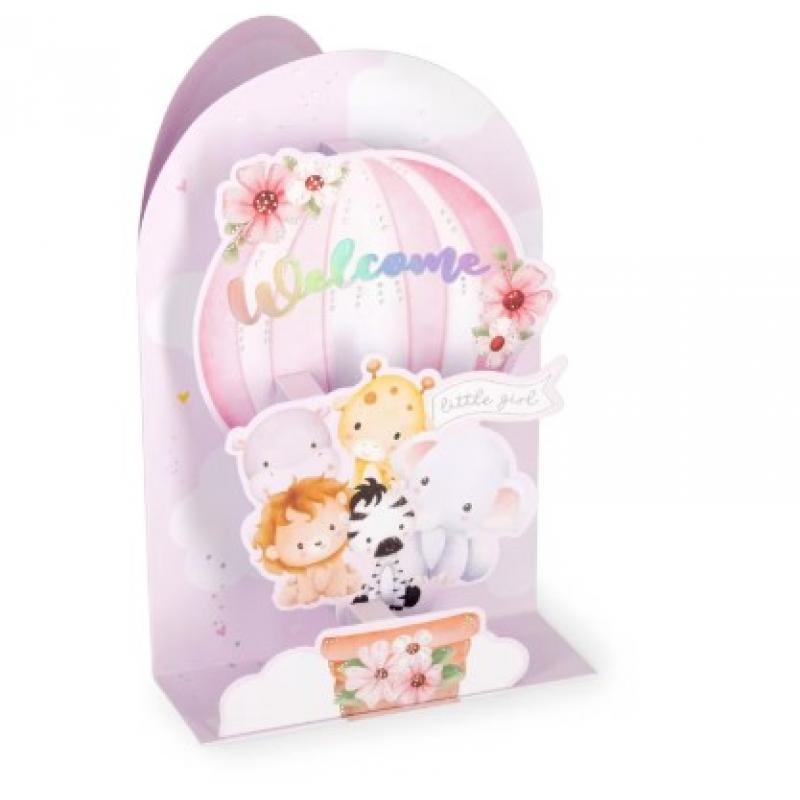 Legami Pop-Up Greeting Card - Welcome Little Girl