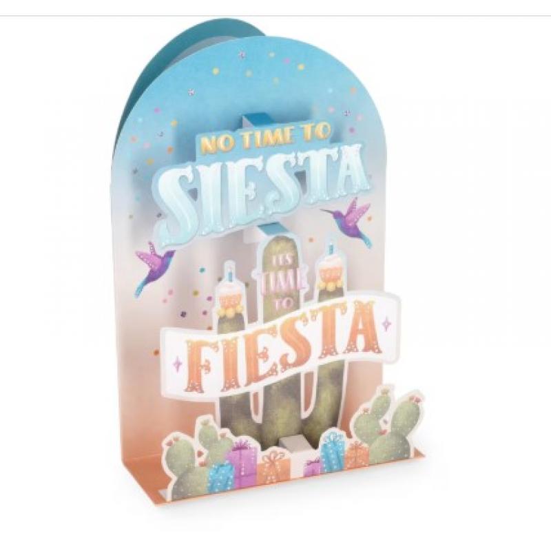 Legami Pop-Up Greeting Card - No Time to Siesta, It's Time to Fiesta