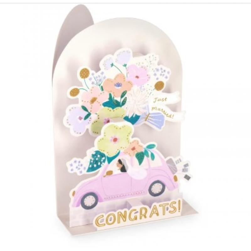 Legami Pop-Up Greeting Card - Congrats! Just Married!