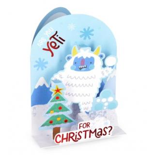 Legami Pop-Up Christmas Greeting Card - Are you Yeti for Christmas?