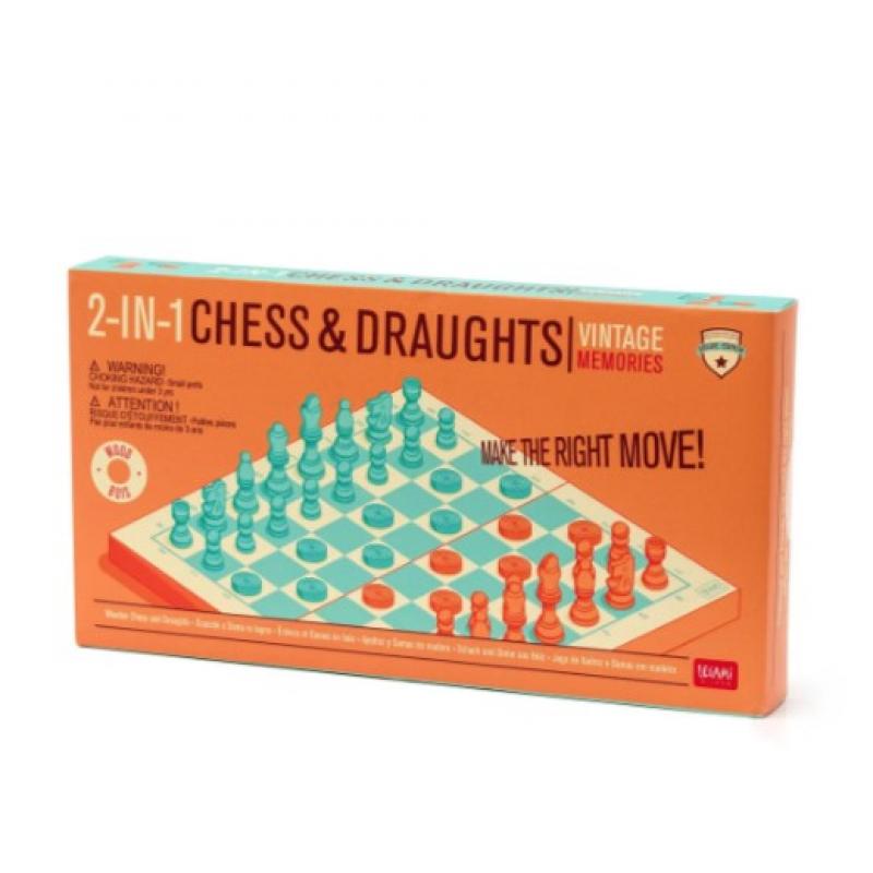 Legami 2-in-1 Chess and Draughts Ξύλινο Σκάκι και Ντάμα