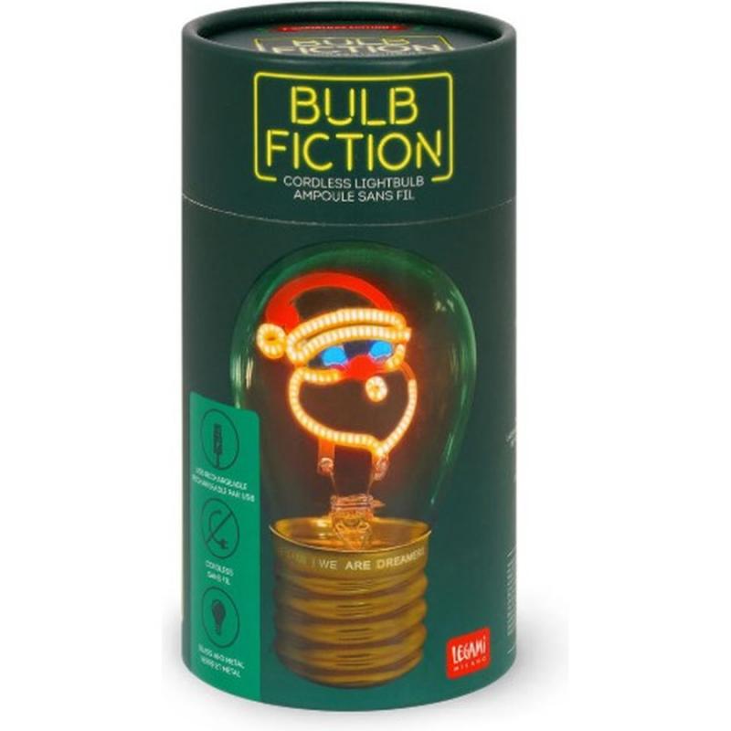 Legami Light Bulb Shaped Table Lamb - Bulb Fiction Santa Claus