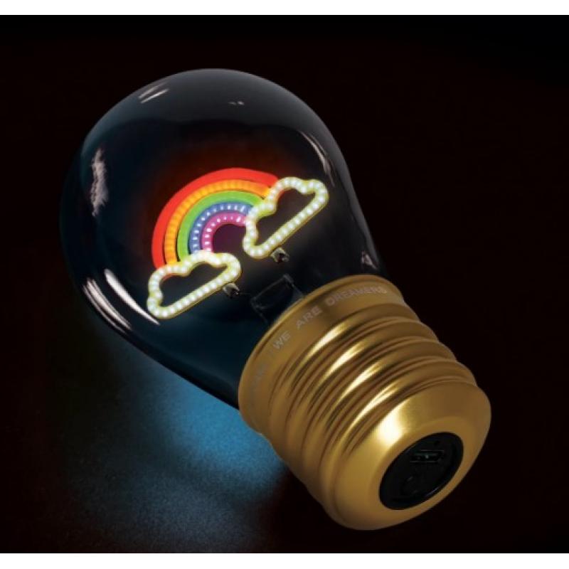Legami Lightbulb Shaped Table Lamb Bulb Fiction - Rainbow