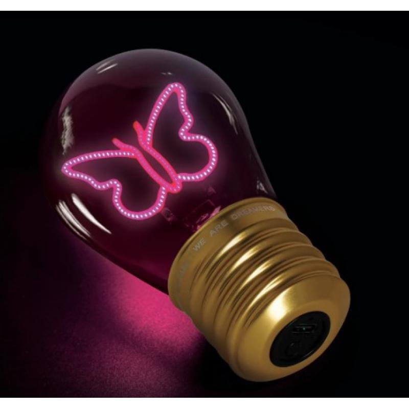 Legami Lightbulb Shaped Table Lamb Bulb Fiction - Butterfly