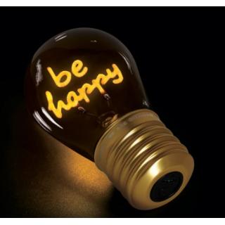 Legami Lightbulb Shaped Table Lamb Bulb Fiction - Be Happy