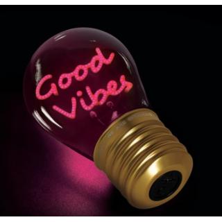 Legami Lightbulb Shaped Table Lamb Bulb Fiction - Good Vibes