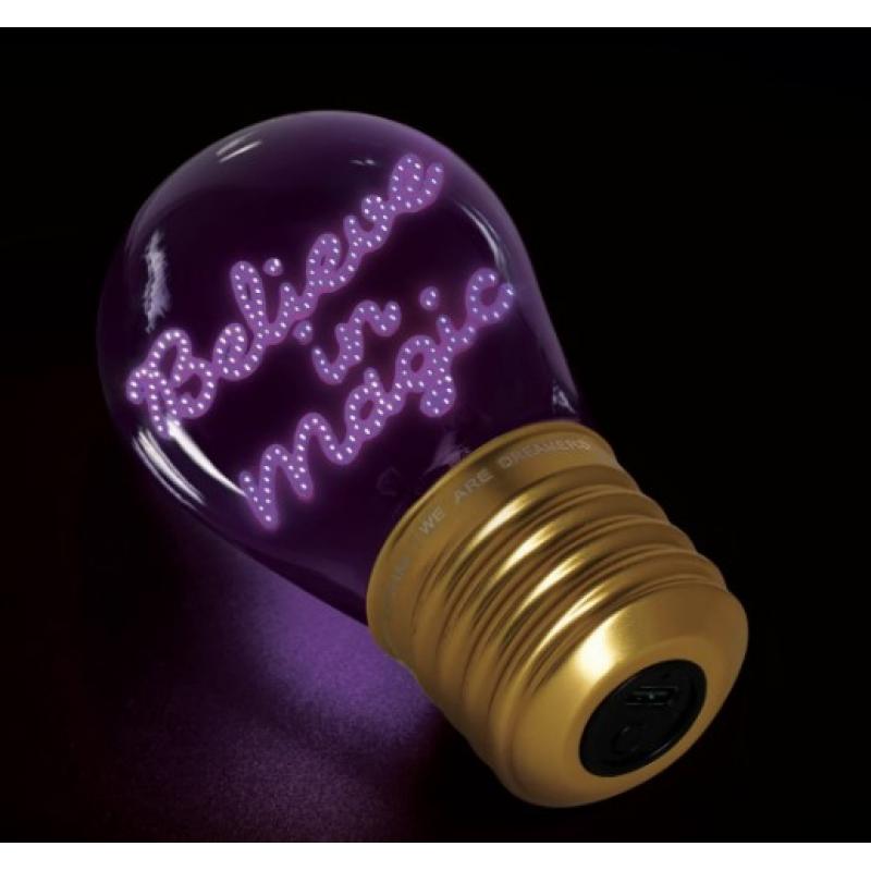 Legami Lightbulb Shaped Table Lamb Bulb Fiction - Believe in Magic