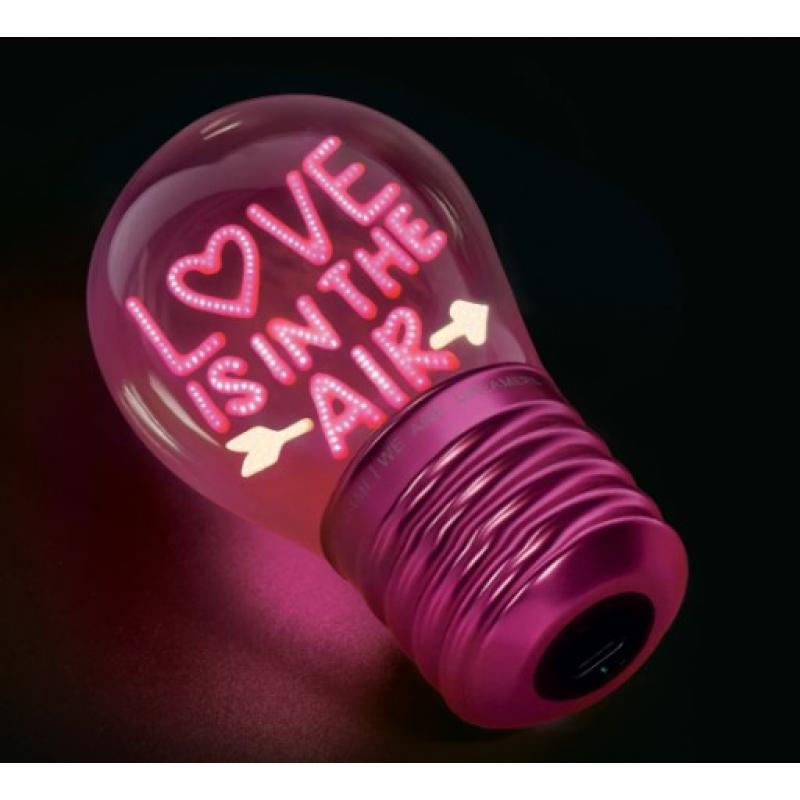 Legami Lightbulb Shaped Table Lamp - Bulb Fiction - Love is in the Air