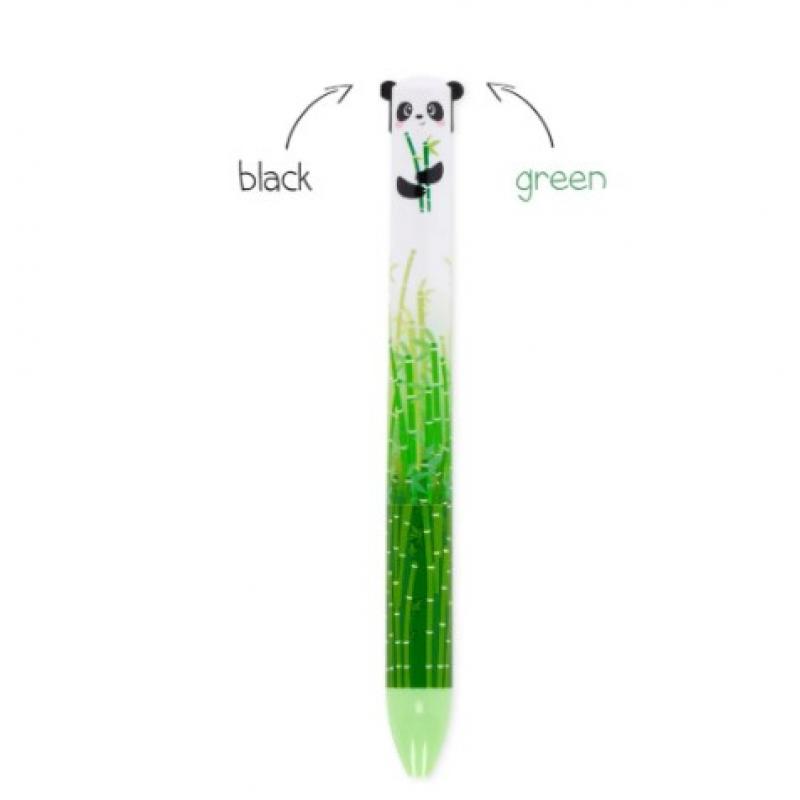 Legami Two Colour Ballpoint Pen - Click & Clack - Panda