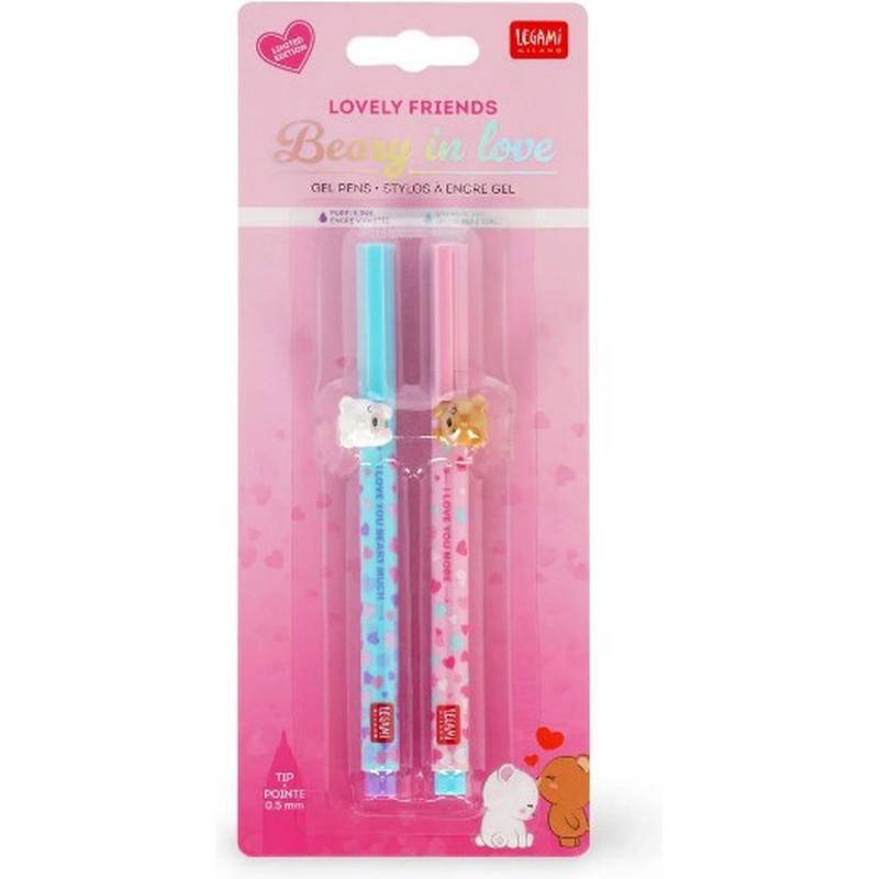 Legami Set των 2 Στυλό Gel Limited Edition Valentine - Lovely Friends