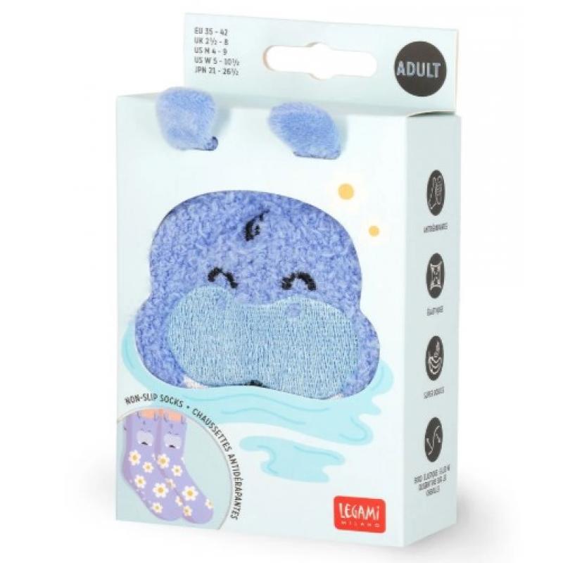 Legami Non-Slip Socks - It's A Match! Αντιολισθητικές Κάλτες - Hippo - Adult CS0003