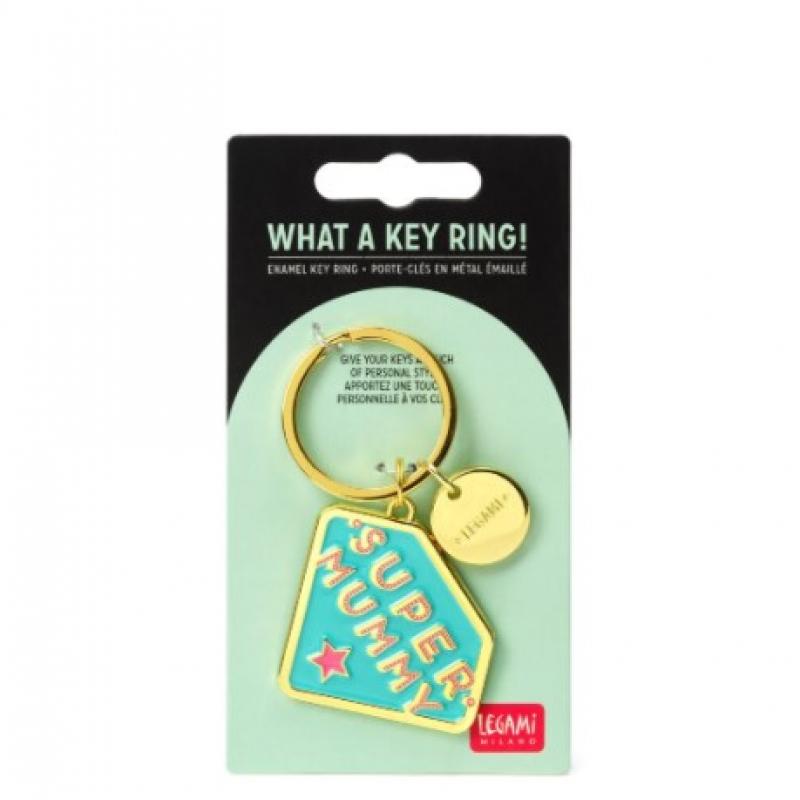 Legami Enamel Key Ring - What a Key Ring - Super Mummy
