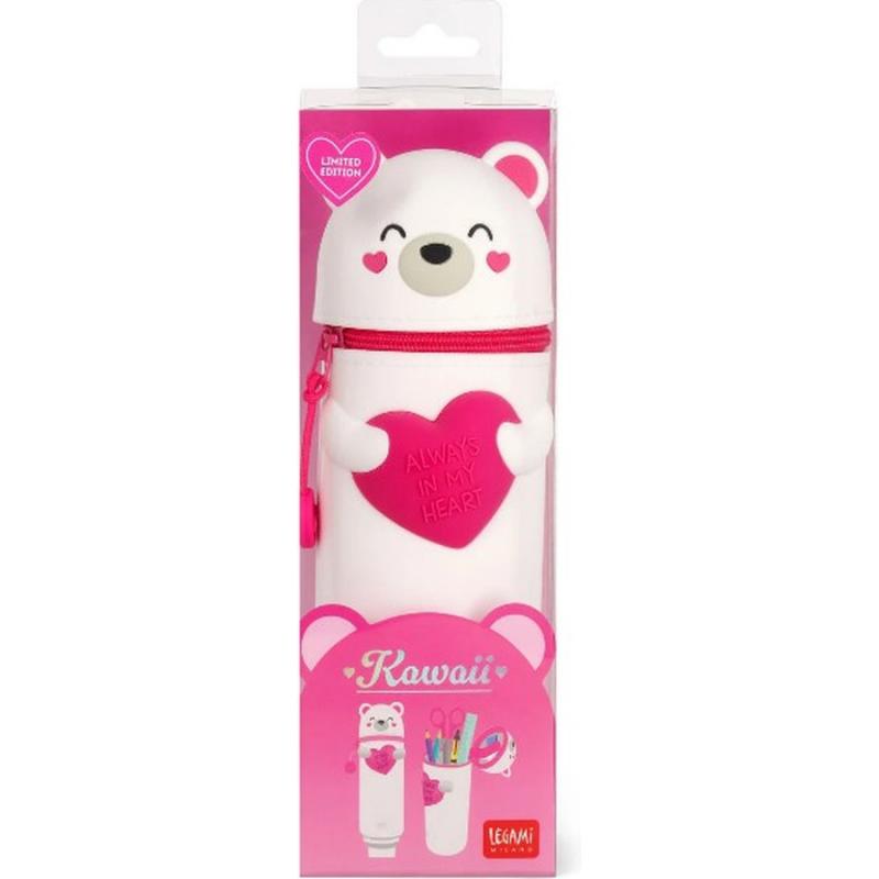 Legami 2-in-1 Silicone Pencil Case  Teddy Bear - Kawaii