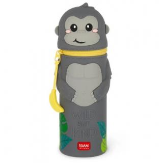 Legami Kawaii 2 - in - 1 Silicone Pencil Case - Gorilla