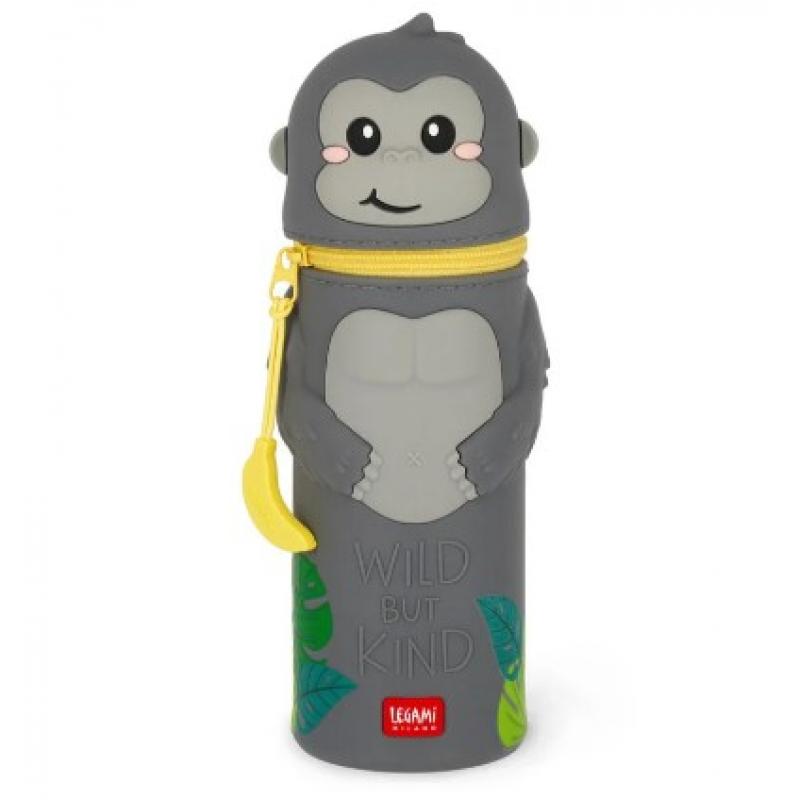 Legami Kawaii 2 - in - 1 Silicone Pencil Case - Gorilla