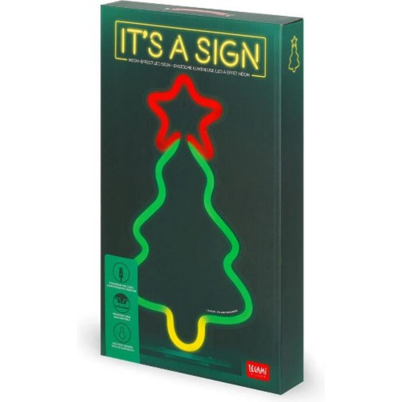 Legami Neon Effect Led Sign - It's a Sign - Xmas Tree