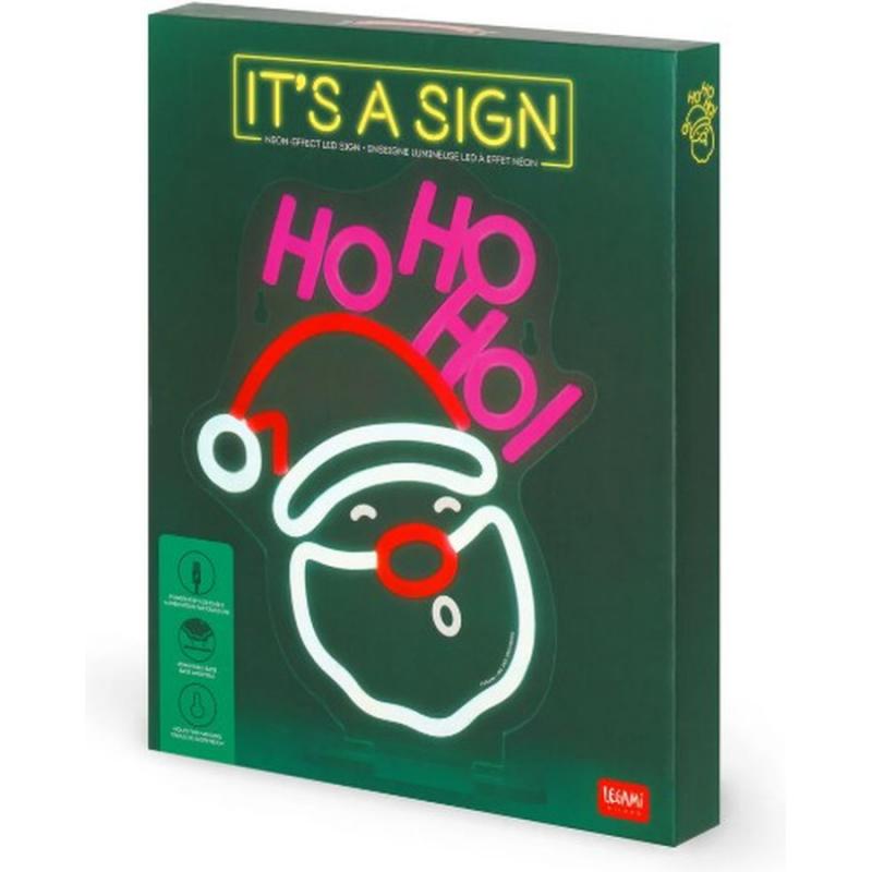 Legami Neon Effect Led Sign - It's a Sign - Santa Claus