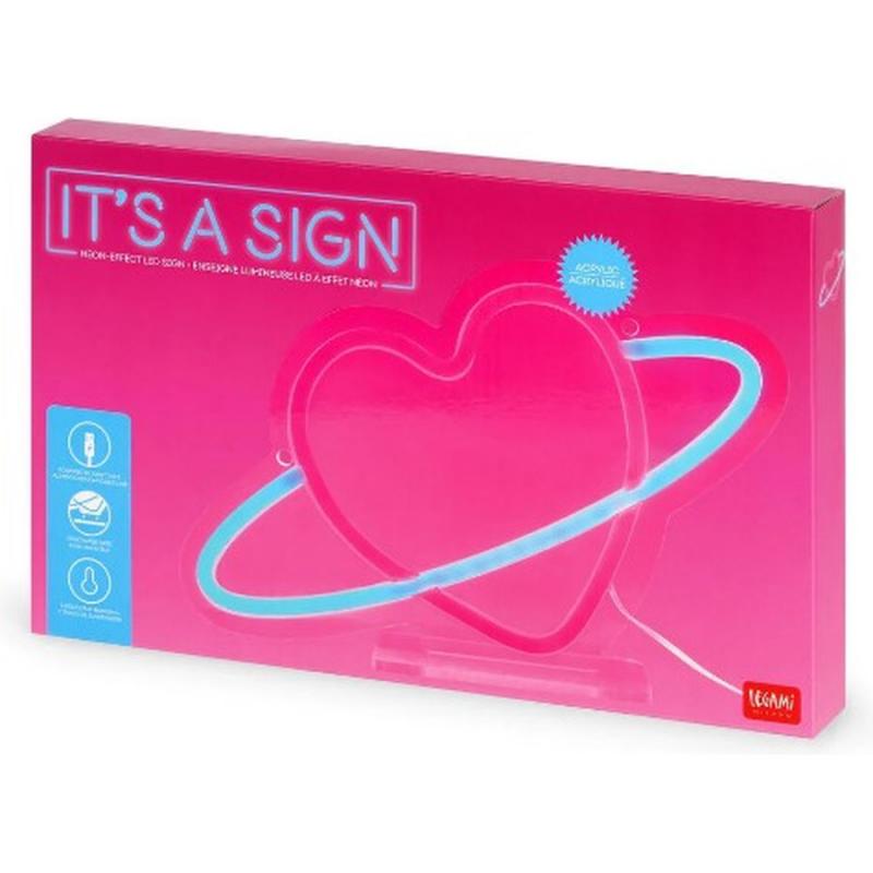 Legami Neon Effect Led Sign - It's a Sign - Heart - Διακοσμητικό Φωτιστικό 27 x17,7 cm