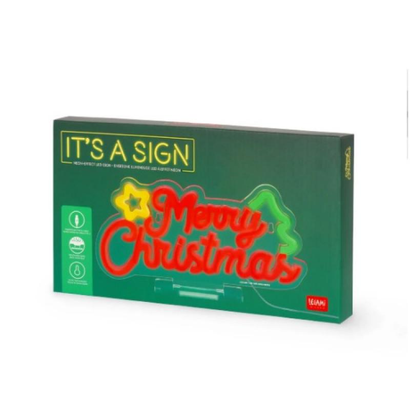 Legami Χριστουγεννιάτικη Πινακίδα Φως - Neon-Effect Led Sign - Its a Sign Merry Christmas
