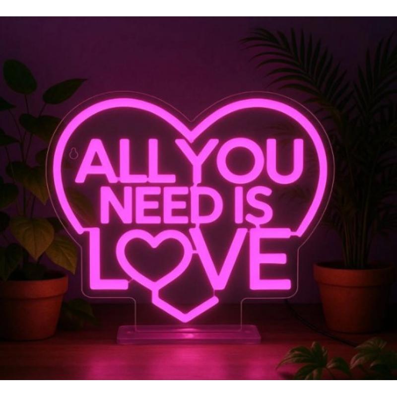 Legami Neon - Effect Led Sign - It's a Sign - All You Need is Love