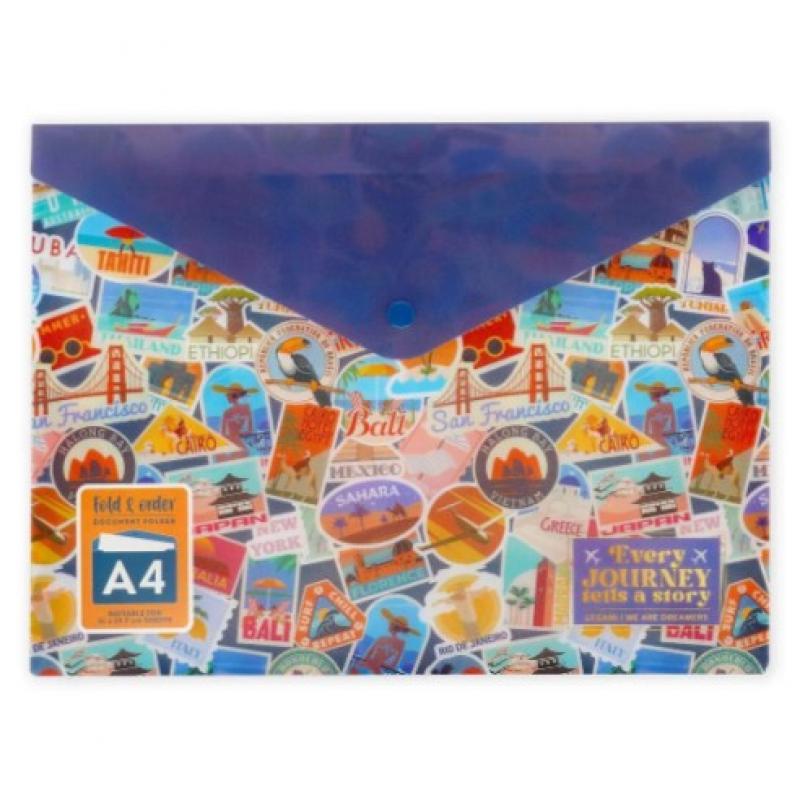 Legami Φάκελος με Κουμπί Fold & Order  Travel Stickers