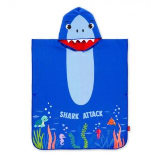 Legami Good Vibes Towelling Poncho for Kids - Shark