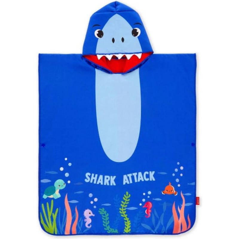 Legami Good Vibes Towelling Poncho for Kids - Shark
