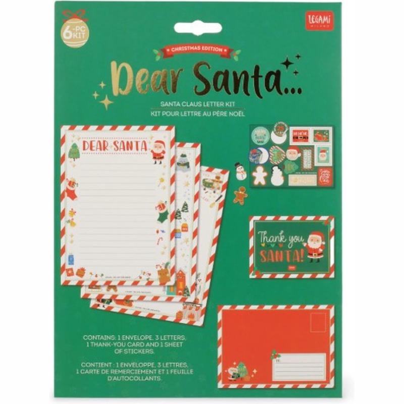 Legami Dear Santa Claus Letter Kit 6 pcs Chrismtas Edition