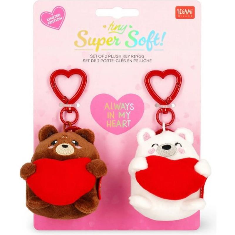 Legami Σετ 2 Mini Λούτρινα Μπρελόκ - Teddy Bears - Μαλακό!