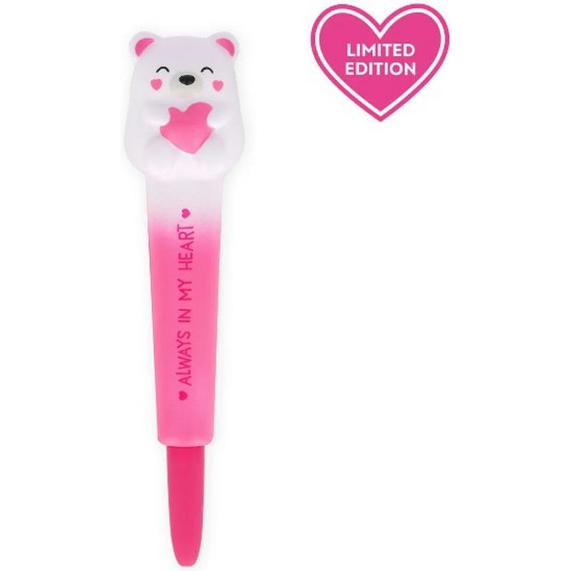 Legami Squishy Gel Pen - Squeezies Στυλό Gel 0.5Mm (Ροζ μελάνι) - Bear
