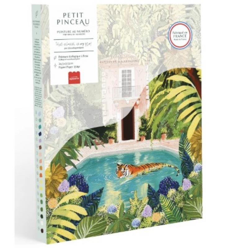 Petit Pinceau Σετ Ζωγραφικής - Paint by Number - Tiger Relaxing in my Pool