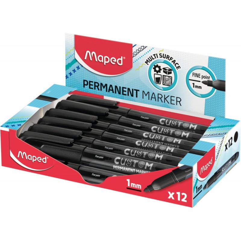 Μαρκαδόρος Ανεξίτηλος Λεπτός Μαύρος